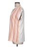 Papermoon 100% Polyester Stripes Orange Short Sleeve Blouse Size L - photo 5