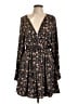 Charles Henry Floral Black Blue Casual Dress Size L - photo 1