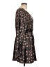 Charles Henry Floral Black Blue Casual Dress Size L - photo 4