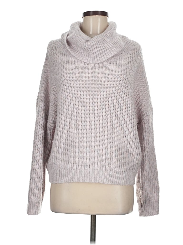 Pre-owned Express Turtleneck Sweater In Silver
