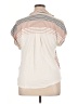 A New Day 100% Rayon Stripes Ivory Short Sleeve Blouse Size XL - photo 2