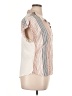 A New Day 100% Rayon Stripes Ivory Short Sleeve Blouse Size XL - photo 4