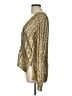BCBGMAXAZRIA 100% Polyester Metallic Gold Cardigan Size L - photo 5