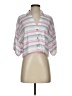 Chaser Stripes Pink 3/4 Sleeve Button-Down Shirt Size XS - photo 1