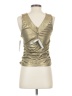 Robert Rodriguez Metallic Solid Gold Sleeveless Top Size S - photo 2