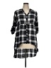 Torrid 100% Rayon Plaid Black 3/4 Sleeve Button-Down Shirt Size 1X Plus (1) - photo 1
