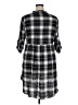 Torrid 100% Rayon Plaid Black 3/4 Sleeve Button-Down Shirt Size 1X Plus (1) - photo 2
