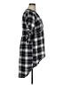 Torrid 100% Rayon Plaid Black 3/4 Sleeve Button-Down Shirt Size 1X Plus (1) - photo 4
