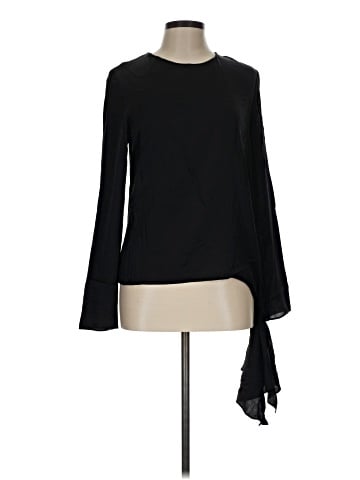 Milly Long Sleeve Silk Top (view 1)