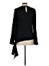 Milly Black Long Sleeve Silk Top Size 10 - photo 2