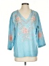 Unbranded Blue 3/4 Sleeve Blouse Size S - photo 1
