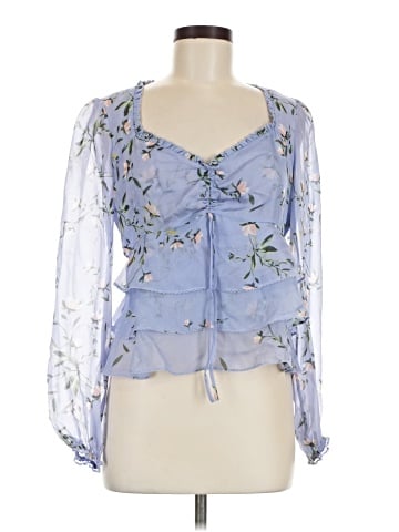 Intermix 3/4 Sleeve Silk Top (view 1)