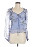 Intermix 100% Silk Blue 3/4 Sleeve Silk Top Size 6 - photo 1
