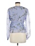 Intermix 100% Silk Blue 3/4 Sleeve Silk Top Size 6 - photo 2