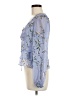 Intermix 100% Silk Blue 3/4 Sleeve Silk Top Size 6 - photo 5
