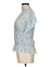 River Island 100% Polyester Blue Short Sleeve Blouse Size 6 - photo 5