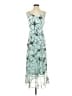 Unbranded 100% Polyester Graphic Teal Cocktail Dress Size 00 (petite) - photo 1