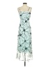 Unbranded 100% Polyester Graphic Teal Cocktail Dress Size 00 (petite) - photo 2