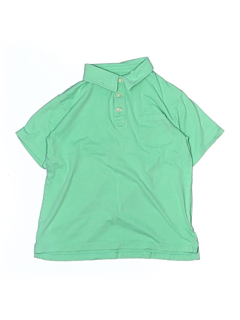 Pre-owned Crewcuts Kids' Short Sleeve Top Green Collared Neckline Tops