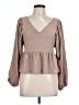 Shein 100% Polyester Tan Long Sleeve Blouse Size L - photo 1