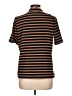 AK Anne Klein Stripes Brown Short Sleeve Turtleneck Size L - photo 2