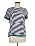 Unbranded 100% Polyester Stripes Teal Short Sleeve T-Shirt Size L - photo 1