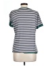 Unbranded 100% Polyester Stripes Teal Short Sleeve T-Shirt Size L - photo 2