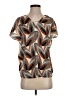 MNG Basics Brown Short Sleeve Blouse Size S - photo 1