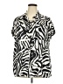 Lane Bryant 100% Polyester Animal Print Ivory Short Sleeve Blouse Size 18 - photo 1