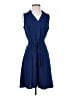 DKNY 100% Polyester Solid Blue Casual Dress Size 4 - photo 1