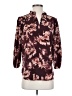 Monday Fun 100% Polyester Floral Burgundy 3/4 Sleeve Blouse Size S - photo 1