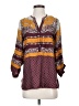 Fun2Fun Color Block Burgundy 3/4 Sleeve Blouse Size XS - photo 1