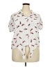 Como Vintage 100% Rayon Print White Short Sleeve Button-Down Shirt Size 2X - photo 1