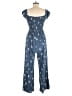 Assorted Brands 100% Rayon Stars Blue Jumpsuit Size L - photo 2