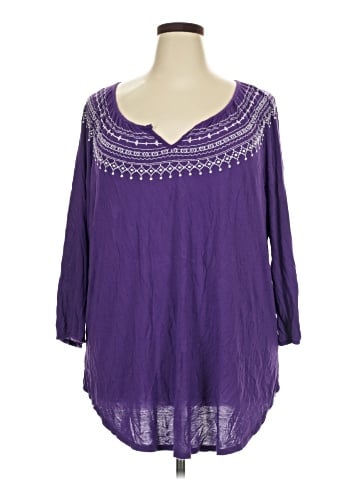 Great Northwest Indigo 3/4 Sleeve Blouse (view 1)