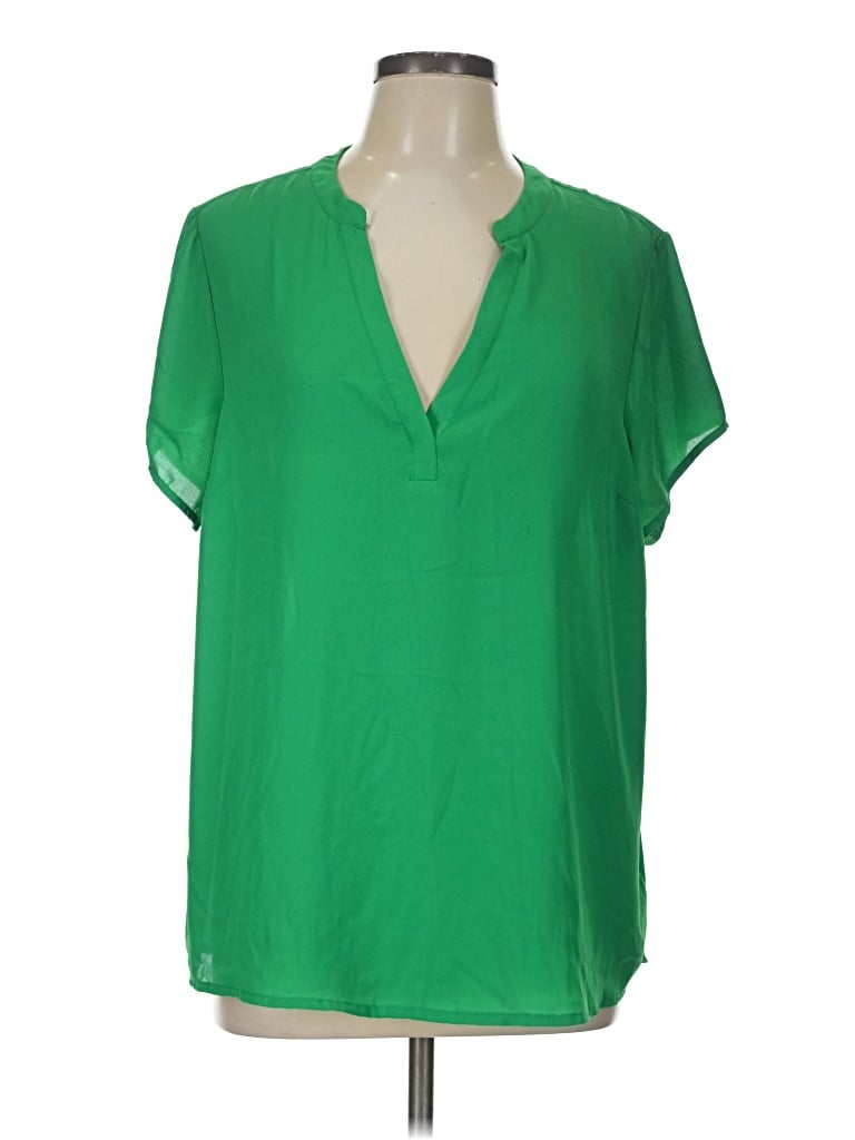 Pre-owned Torrid Short Sleeve Blouse In Green