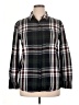 Jachs Girlfriend Plaid Black Long Sleeve Button-Down Shirt Size L - photo 1