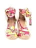 Assorted Brands Tropical Color Block Graphic Floral Pink Wedges Size 8 1/2 - photo 2