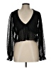 Divided by H&M 100% Polyester Black Long Sleeve Blouse Size L - photo 1