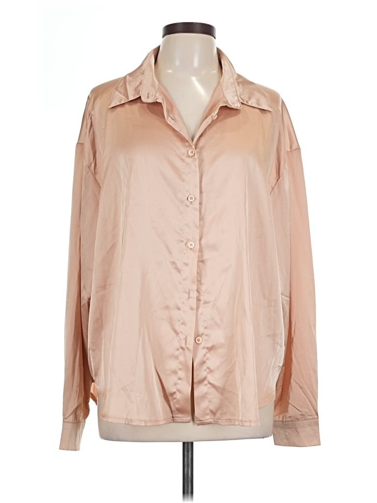 Pre-owned Shein Long Sleeve Blouse In Tan