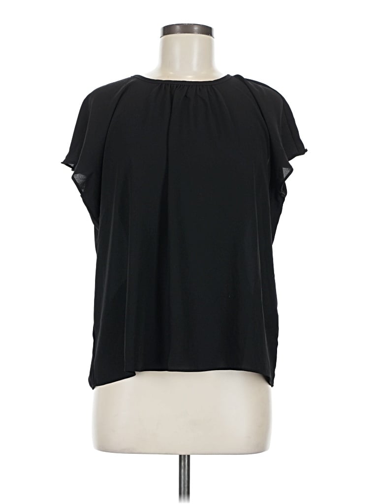 Pre-owned Nordstrom Rack Short Sleeve Blouse In Black