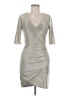 Alice + Olivia 100% Polyester Metallic Silver Cocktail Dress Size 6 - photo 1