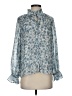 Aura 100% Polyester Blue 3/4 Sleeve Blouse Size S - photo 1