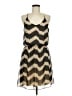 Amber Blue 100% Polyester Chevron-herringbone Tan Casual Dress Size M - photo 1