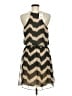 Amber Blue 100% Polyester Chevron-herringbone Tan Casual Dress Size M - photo 2