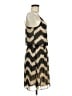 Amber Blue 100% Polyester Chevron-herringbone Tan Casual Dress Size M - photo 4