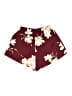 Unbranded 100% Polyester Floral Burgundy Shorts Size S - photo 2
