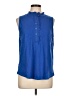 Ann Taylor LOFT Blue Sleeveless Button-Down Shirt Size L - photo 1