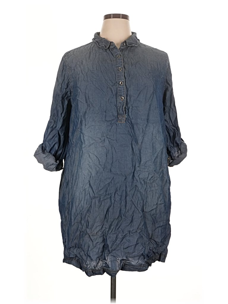 Pre-owned Time And Tru Casual Dress In Blue