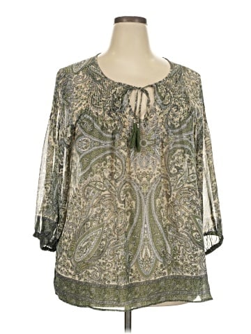 Rose + Olive 3/4 Sleeve Blouse (view 1)